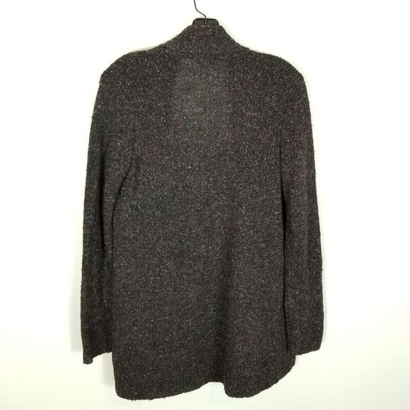 Talbots Women Wool Blend Open Front Cardigan Sweater Sz S Gray Cozy - Picture 4 of 6